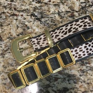 St Maarten Vintage Leopard / Leather Belt XS